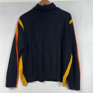 90s Ski Y2K Sweater Retro Acubi Revival VTG Striped Neck Black XL Winter Basic